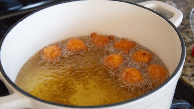 frying hush puppies in dutch oven
