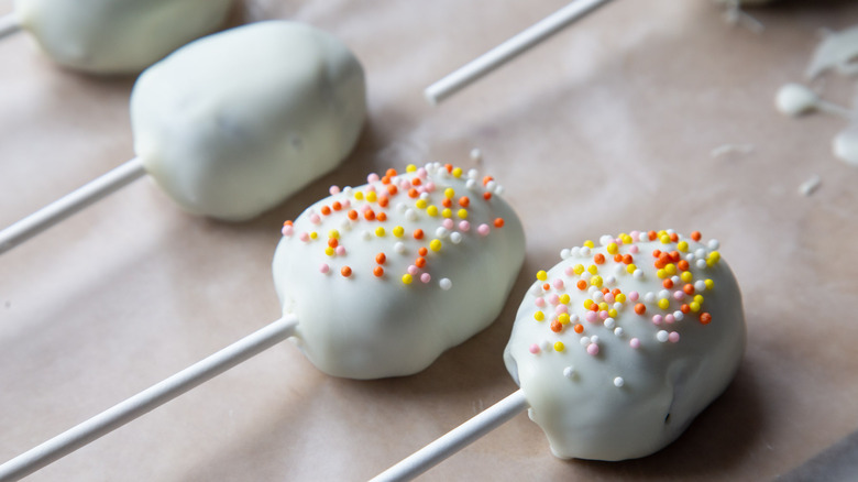 Easter egg cake pops with sprinkles