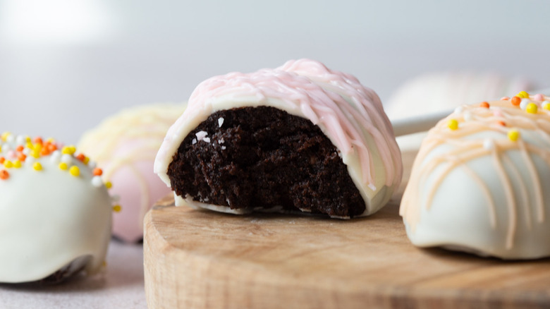chocolate interior of an Easter egg cake pop