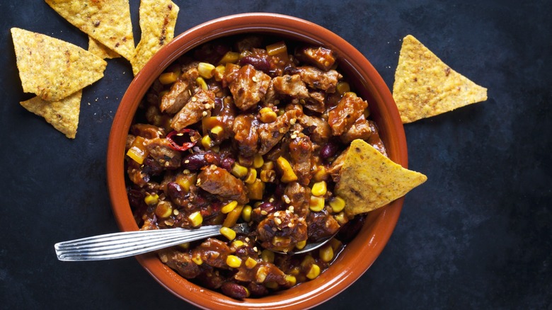 chili in bowl