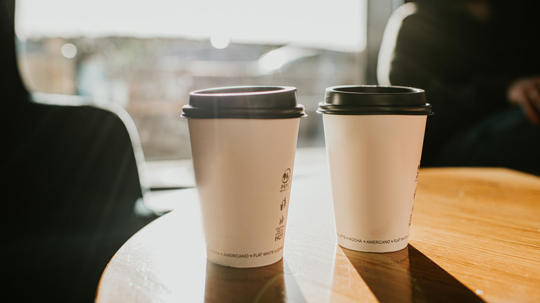 coffee in disposable cups