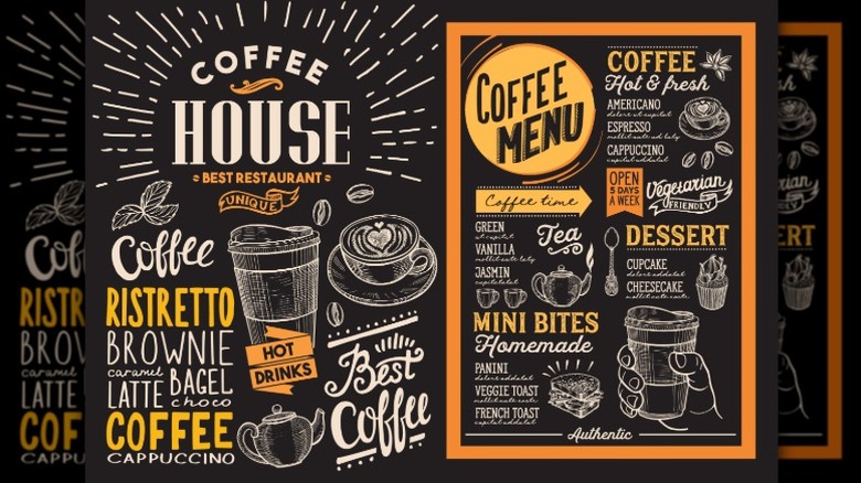 coffee shop menu containing the words "veggie," "bites," and "best"