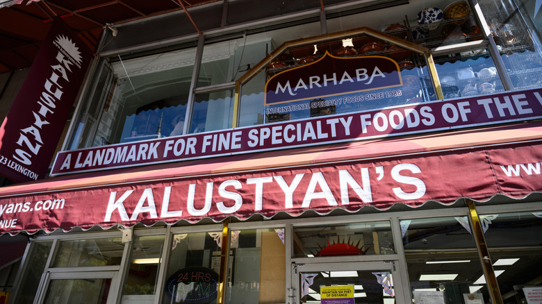 storefront of spice shop Kalustyan's in NYC