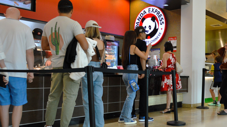 Customers wait in line at Panda Express