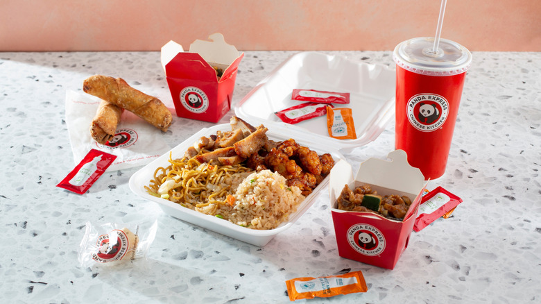 A selection of food at Panda Express