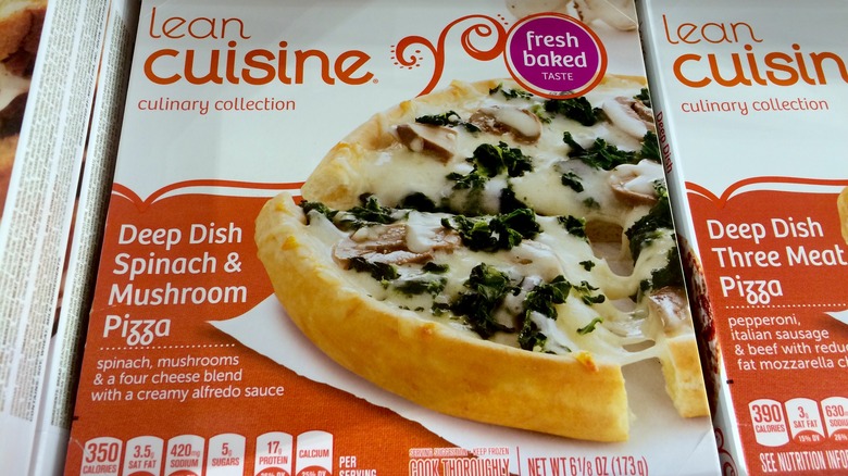 Lean Cuisine spinach and mushroom pizza