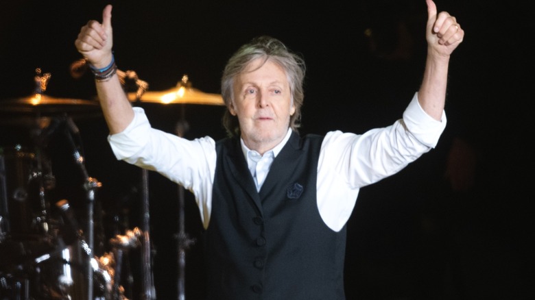 Paul McCartney on stage at a music festival