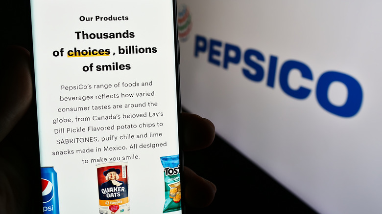 PepsiCo online info on cell phone and monitor