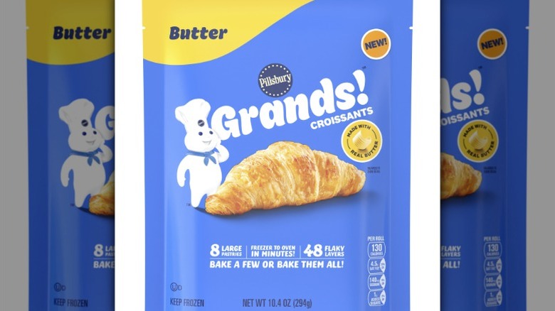A package of Pillsbury Grands! Croissants on a white background.