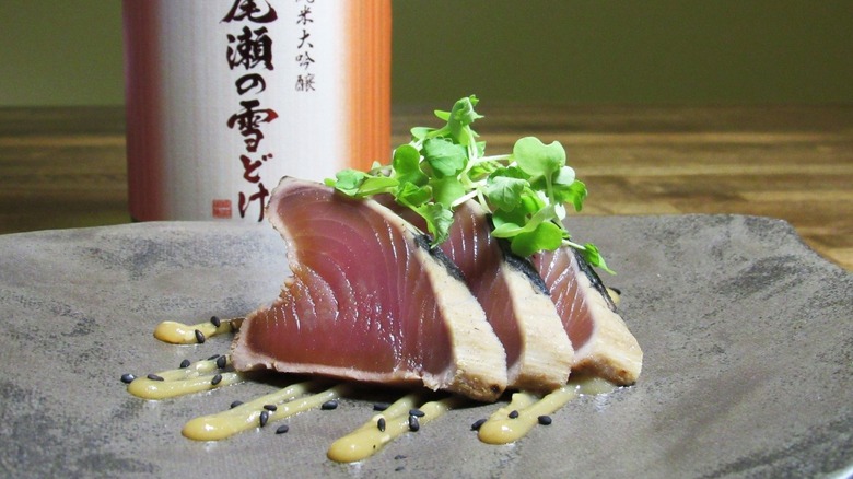Tuna and sake at Sozai