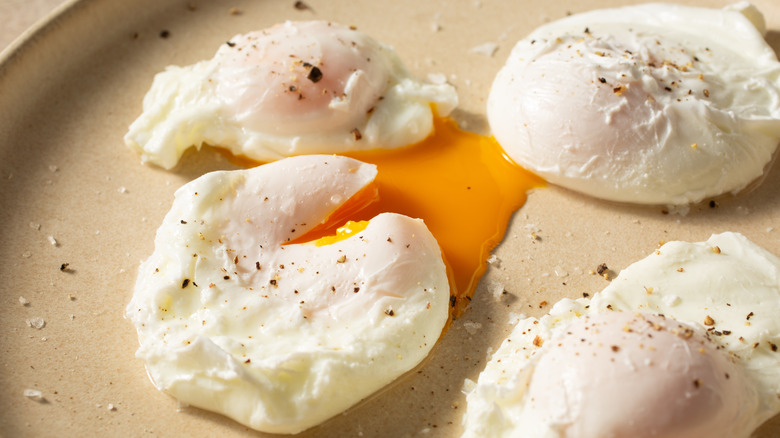 Plate of poached eggs