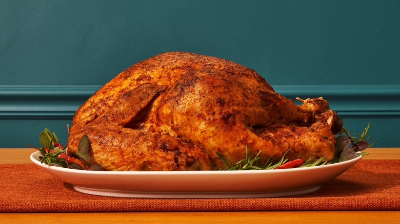 Popeyes' Cajun-Style Turkey on white plate