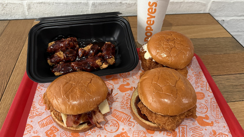 an array of Popeyes menu items