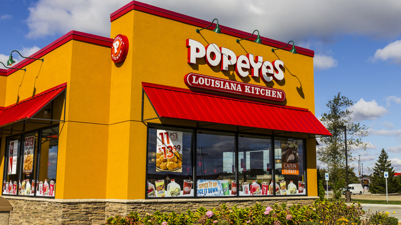 Popeyes storefront on a sunny day