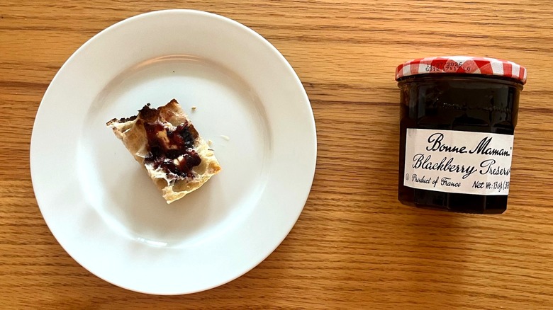 Bonne Maman blackberry preserves on toast