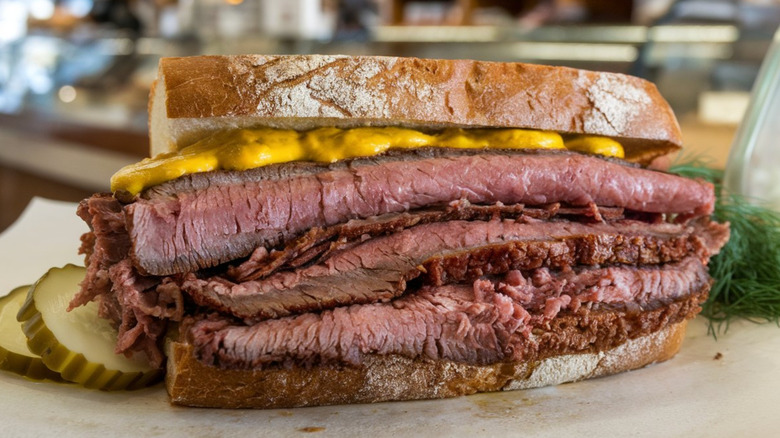 Montreal smoked beef sandwich