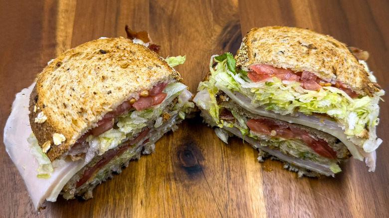 a turkey club sandwich on multi-grain, from Wawa