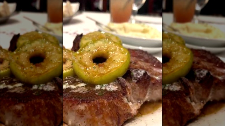 Pork chops with apples from Ruth's Chris Steak House