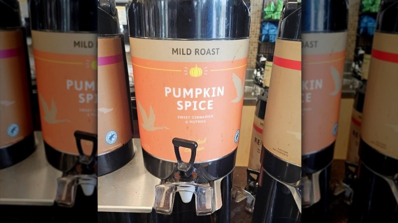 pumpkin spice coffee dispenser at Wawa