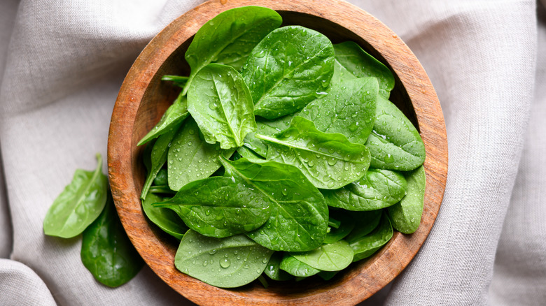 A bowl of spinach