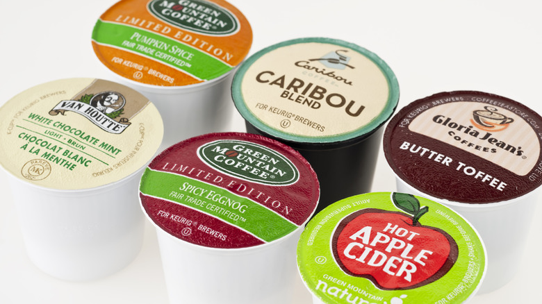 An assortment of coffee K-Cups for Keurig