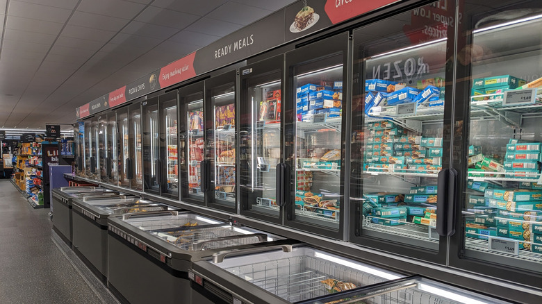 Frozen food section at Aldi