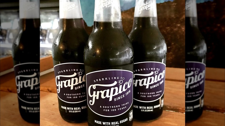 Glass bottles of Grapico soda