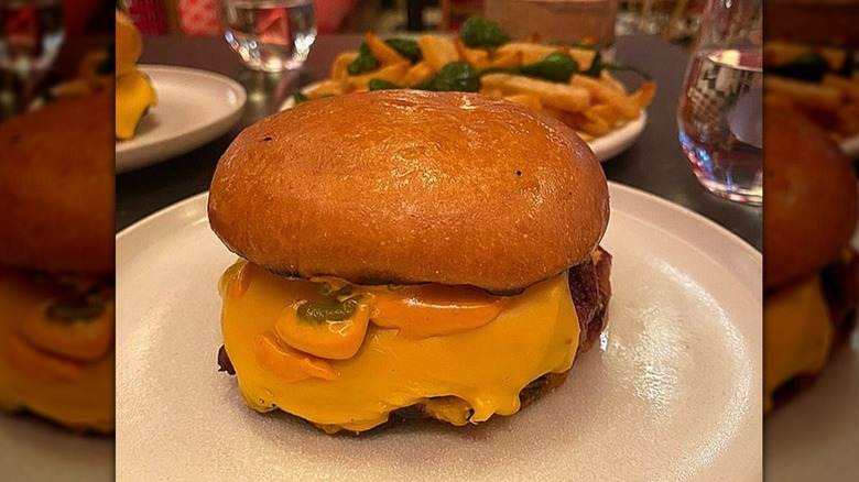 Txuleburger on a plate at Lena