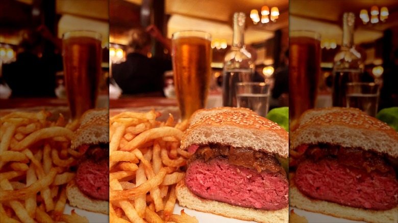 Black Label Burger at Minetta Tavern with french fries
