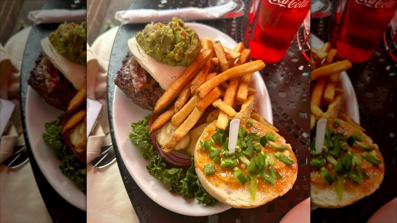 Red Lion Sierra Madre Burger on plate with fries