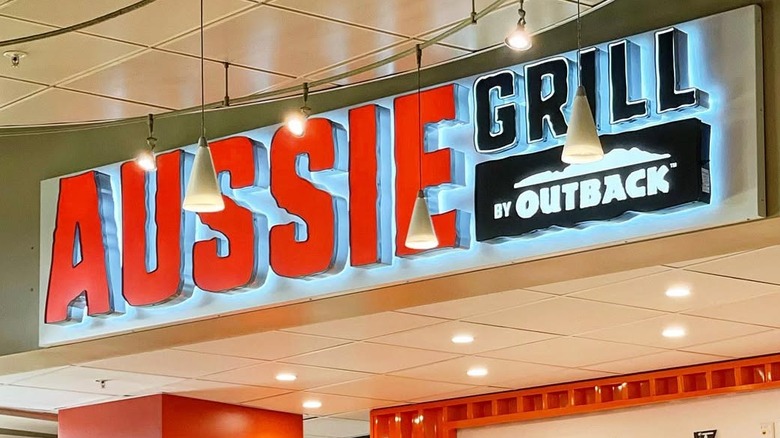 Aussie Grill food court sign