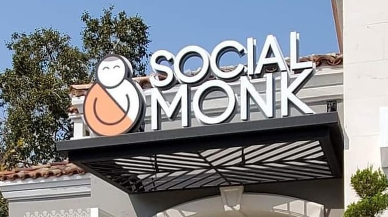 Social Monk outdoor sign and entry