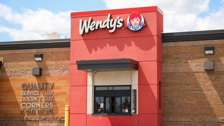 A drive-thru at a Wendy's restaurant