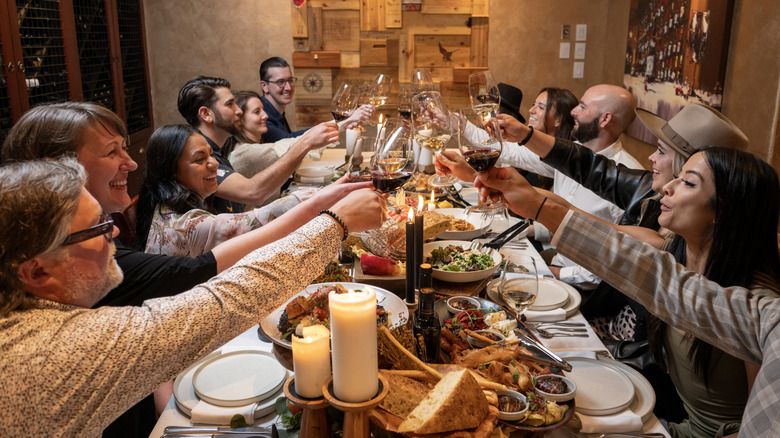 Large group of people at a restaurant