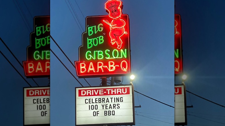 Big Bob Gibson Bar-B-Q sign