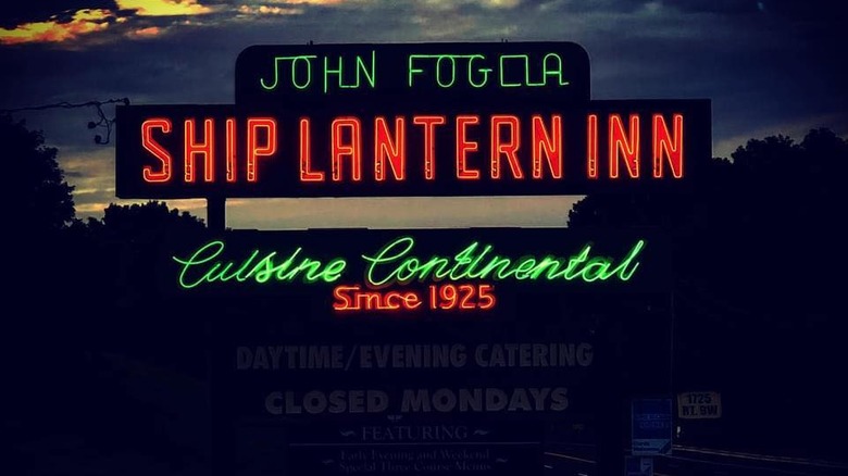The Ship Lantern Inn's neon sign
