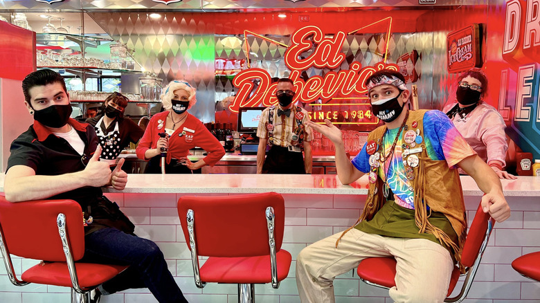 Ed Debevic's employees in restaurant