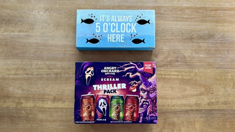 Mystery Caller and Caramel Apple cans and in glasses