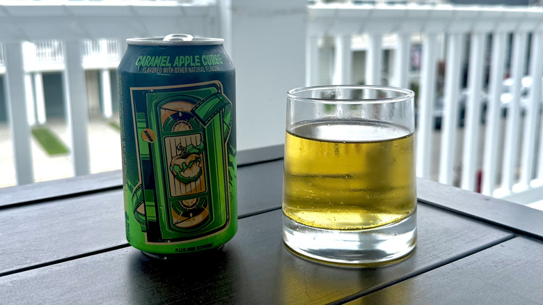 Caramel Apple Curse in can and in glass