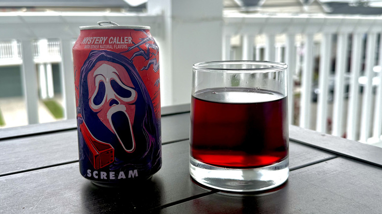 Mystery Caller can and in glass