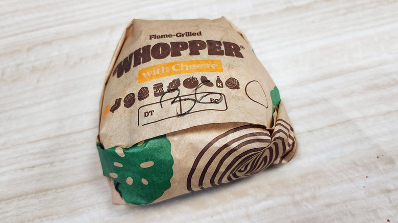 Burger King Steakhouse Bacon Whopper in wrapper