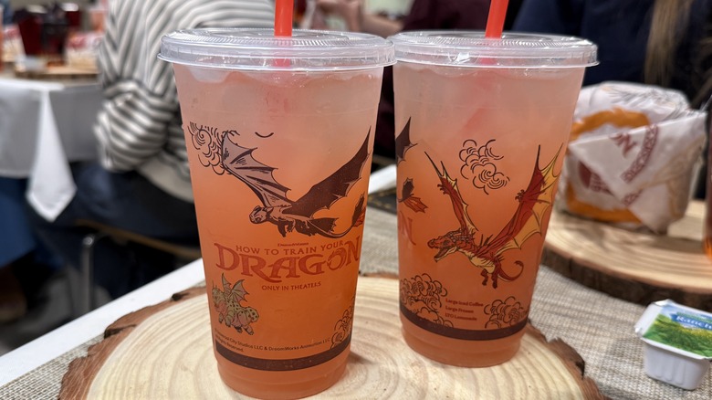 Two cups Soaring Strawberry Lemonade