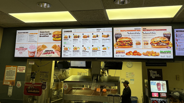 Burger King menu screens