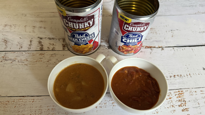 Campbell's Chunky x Pabst Blue Ribbon soup and chili in cups