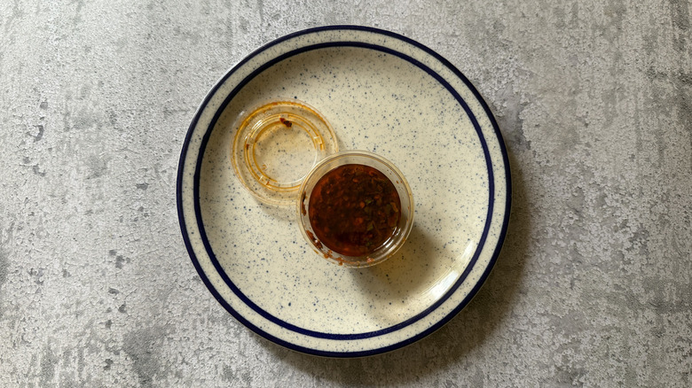 open cup of Red Chimichurri Sauce