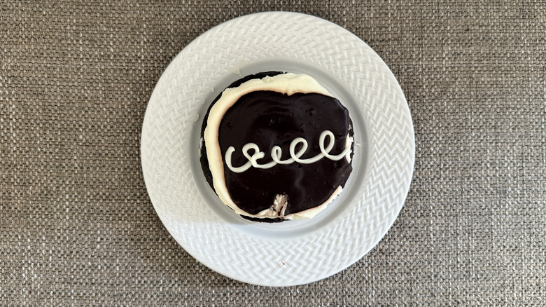 Chocolate Cupcake Cookie on a white plate