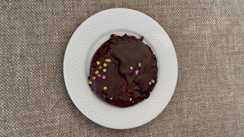 Cosmic Brownie Cookie on a white plate