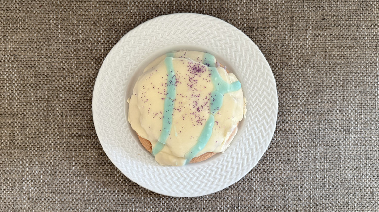 Unicorn Cake Cookie on a white plate