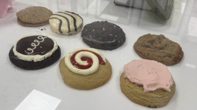 A case displaying the Crumbl x Little Debbie cookies