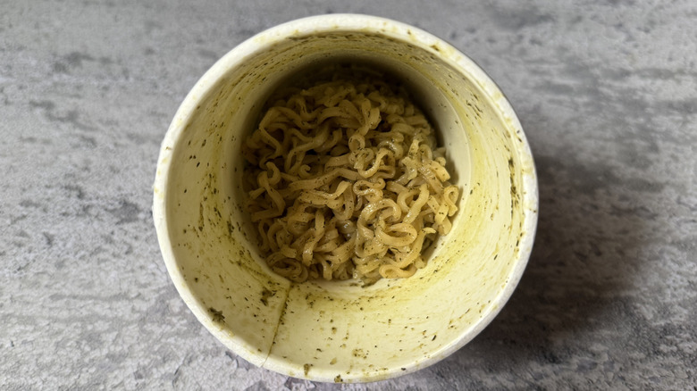 cooked Cup Noodles Dill Pickle